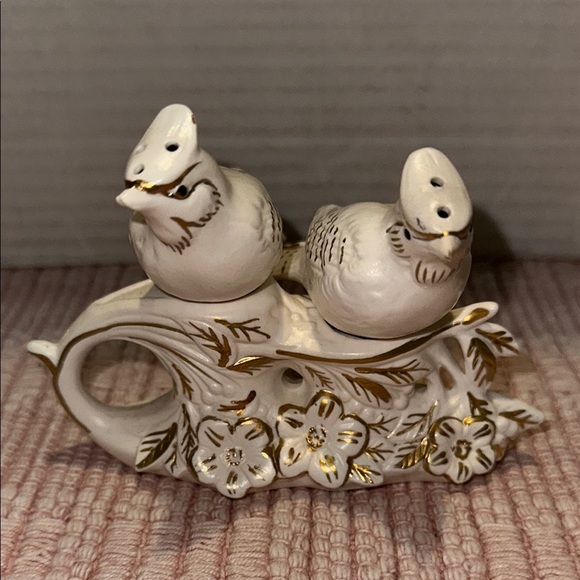 Vintage Napco Perched Birds Salt And Pepper Shaker Set 1951 Original Label - Picture 1 of 8